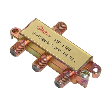 Quest Technology International Cable TV Splitter, 900Mhz - 3 Way VSP-1320